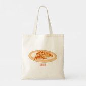 Croissant cartoon illustratie tote bag (Achterkant)