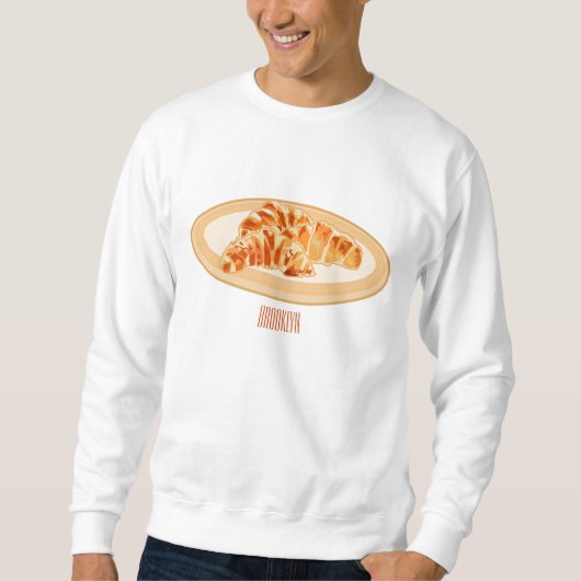 Croissant cartoon illustratie trui (Voorkant)