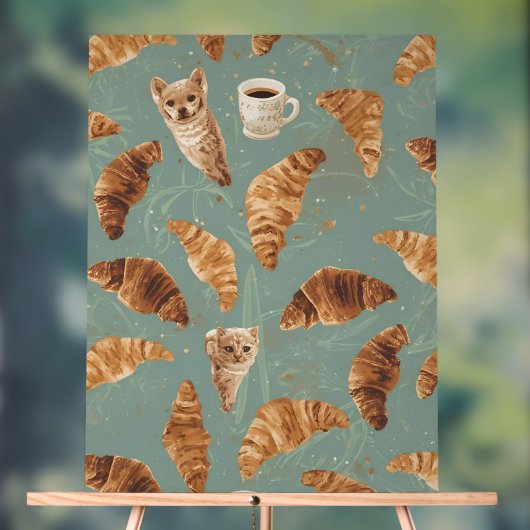 Croissant Crawl Cats, Coffee & French Bakery Chaos Acryl Bord (Neutraal)