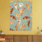 Croissant Crawl Cats, Coffee & French Bakery Chaos Canvas Afdruk (Insitu (Woonkamer))