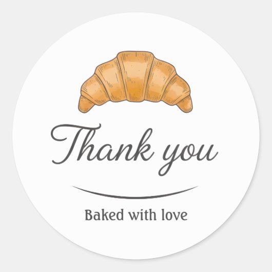 Croissant Cream Baking Thank You Sticker (Voorkant)