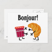 Croissant en Jam - Bonjour! Briefkaart (Voorkant / Achterkant)