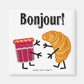 Croissant en Jam - Bonjour! Magneet (Voorkant)