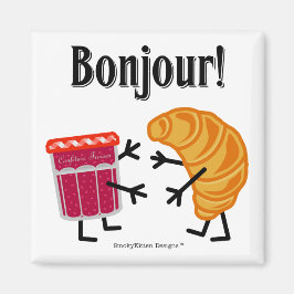 Croissant en Jam - Bonjour! Magneet