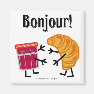 Croissant en Jam - Bonjour! Magneet