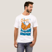 Croissant en kat in de golf t-shirt (Voorkant volledig)