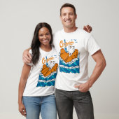 Croissant en kat in de golf t-shirt (Unisex)