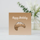 Croissant Flat Greeting Birthday Kaart (Staand voorkant)