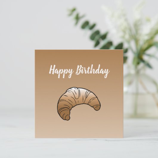 Croissant Flat Greeting Birthday Kaart (Staand voorkant)