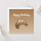 Croissant Flat Greeting Birthday Kaart (Voorkant / Achterkant in situ)