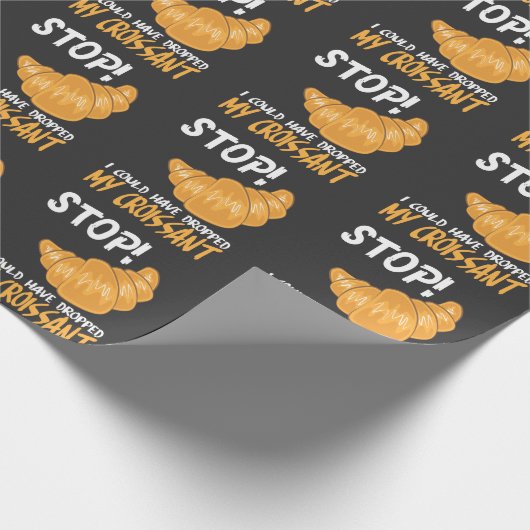 Croissant Funny Food Pun Cadeaupapier (Hoek)