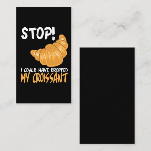 Croissant Funny Food Pun Visitekaartje (Voorkant / Achterkant)