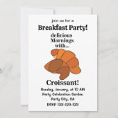 Croissant Gebak Ontbijt Feest Kaart (Voorkant)