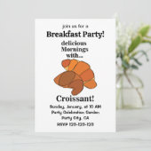 Croissant Gebak Ontbijt Feest Kaart (Staand voorkant)