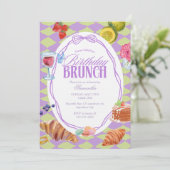 Croissant Gebak Verjaardag Brunch Kaart (Staand voorkant)