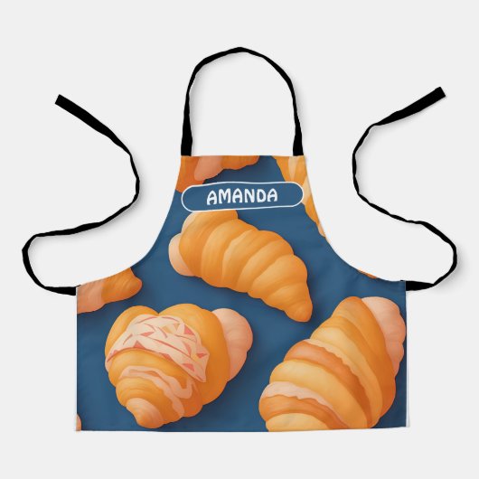 Croissant geometrisch kleurrijk gepersonaliseerd p schort (Voorkant)