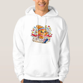 Croissant Hardloper Cartoon Finishlijn Sprint Hoodie