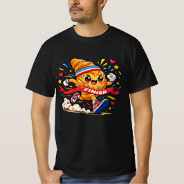 Croissant Hardloper Cartoon Finishlijn Sprint T-shirt