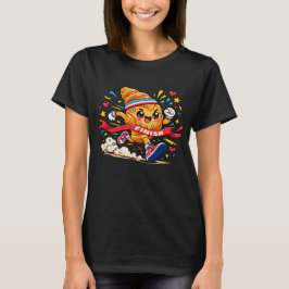 Croissant Hardloper Cartoon Finishlijn Sprint T-shirt
