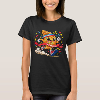 Croissant Hardloper Cartoon Finishlijn Sprint T-shirt