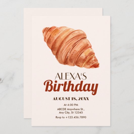 Croissant Kaart (Voorkant / Achterkant)