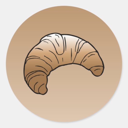 Croissant Klassieke Ronde Sticker (Voorkant)