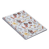 Croissant Koffie Ontbijt Tekeningen Illustratie Notitieboek (Rechterzijde)