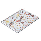 Croissant Koffie Ontbijt Tekeningen Illustratie Notitieboek (Linkerzijde)