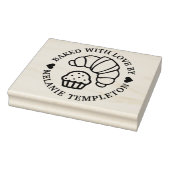 Croissant Muffin Rond “Gebakken met liefde door” N Rubberstempel (Stempel)