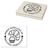 Croissant Muffin Rond “Gebakken met liefde door” N Rubberstempel (Gestempeld)