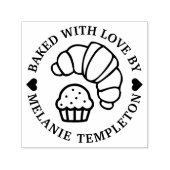 Croissant Muffin Ronde "Gebakken Met liefde door N Zelfinktende Stempel (Design)
