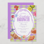 Croissant Pastel Birthday Brunch  Kaart (Voorkant / Achterkant)