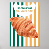 Croissant Poster Franse Bakkerij Keuken Muur Kunst (Voorkant)