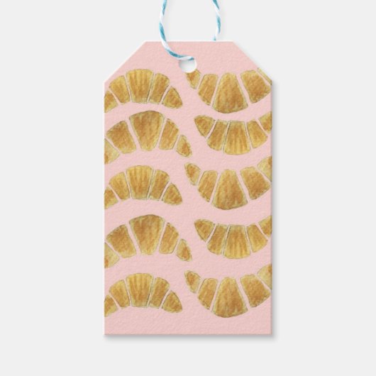 Croissant Roos Aquarel Cadeaulabel (Voorkant)