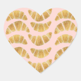 Croissant Roos Waterverf Hart Sticker