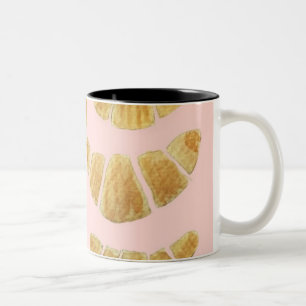 Croissant Roos Waterverf Tweekleurige Koffiemok