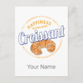 Croissant Snack  Frankrijk Retro Ontbijt Feestdagenkaart (Voorkant)