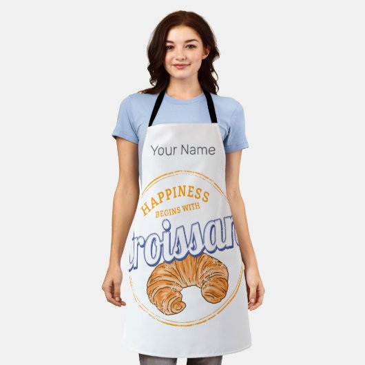 Croissant Snack  Frankrijk Retro Ontbijt Schort (Gedragen)