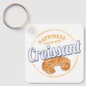 Croissant Snack  Frankrijk Retro Ontbijt Sleutelhanger (Voorkant)