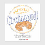 Croissant Snack Frankrijk Retro Ontbijt Sticker (Vel)