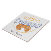 Croissant Snack  Frankrijk Retro Ontbijt Tegeltje (Zijkant)