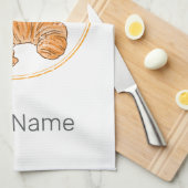 Croissant Snack  Frankrijk Retro Ontbijt Theedoek (Quarter Fold)