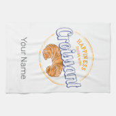 Croissant Snack  Frankrijk Retro Ontbijt Theedoek (Horizontaal)