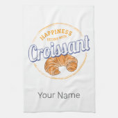 Croissant Snack  Frankrijk Retro Ontbijt Theedoek (Verticaal)