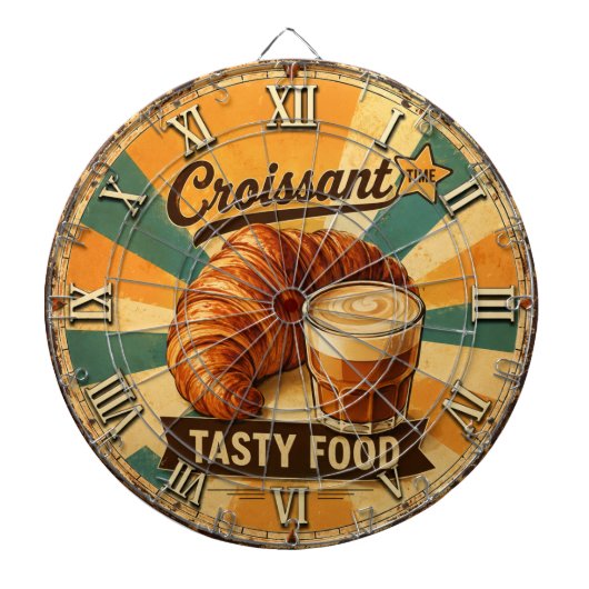 Croissant Time Vintage Kitchen Dartbord (Voorkant)