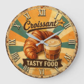 Croissant Time Vintage Kitchen Grote Klok (Voorkant)