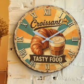 Croissant Time Vintage Kitchen Grote Klok