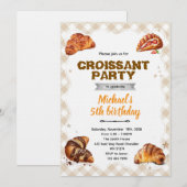 Croissant verjaardagsuitnodiging kaart (Voorkant / Achterkant)