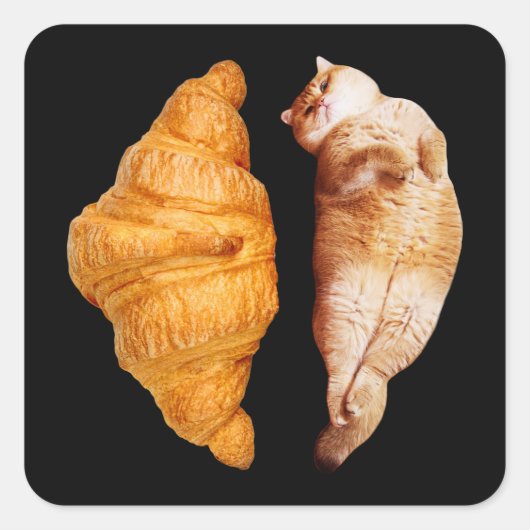 Croissant Vierkante Sticker (Voorkant)