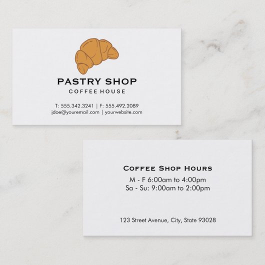 Croissant Visitekaartje (Voorkant / Achterkant)